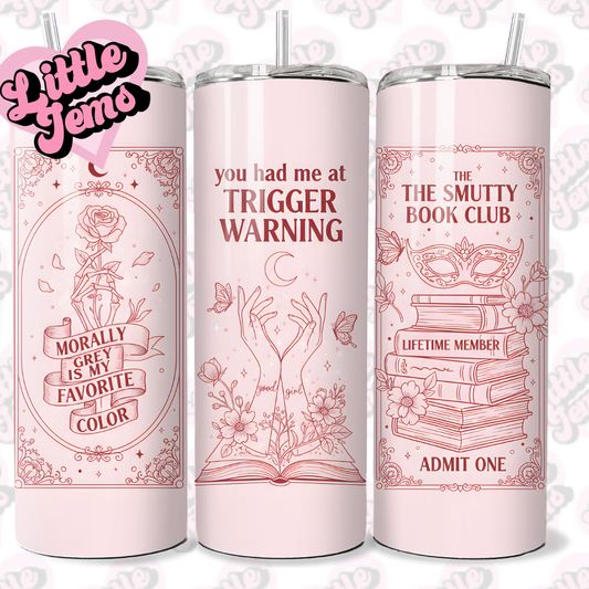 Trigger Warning Pink tumbler