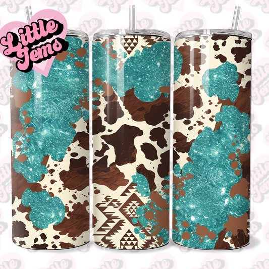 Cowgirl print tumbler